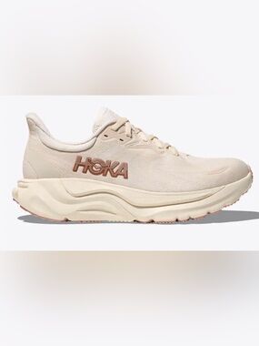 LOOKING Hoka Women's Athletic Shoe - Cream with Blush Accents LOOKING